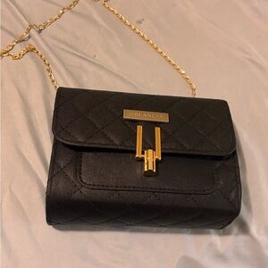 Black and Gold Crossbody OBLANCIA Bag with Chain Strap